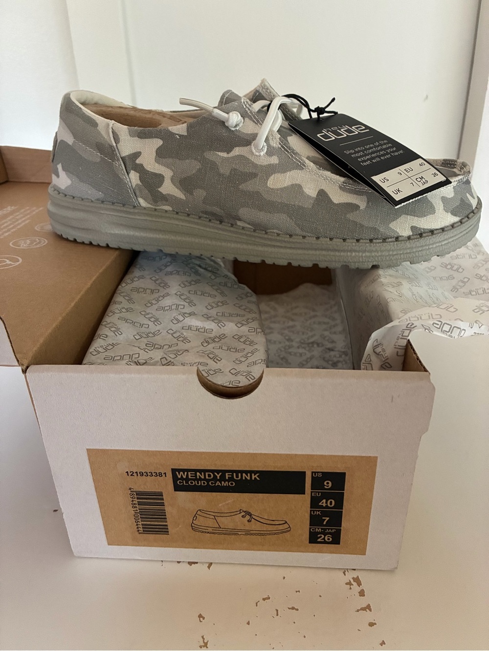 Hey Dude Wendy Funk Slip-On - Gray Camo